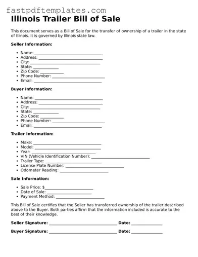 Attorney-Approved Illinois Trailer Bill of Sale Document