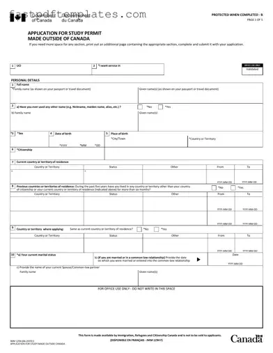 Blank Imm 1294 Form