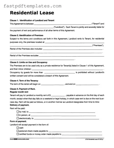 Blank Lf310 Residential Lease Form
