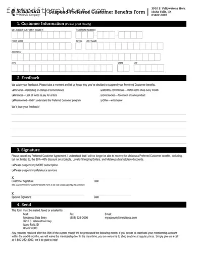 Blank Melaleuca Cancellation Form