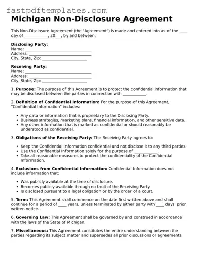 Attorney-Approved Michigan Non-disclosure Agreement Document