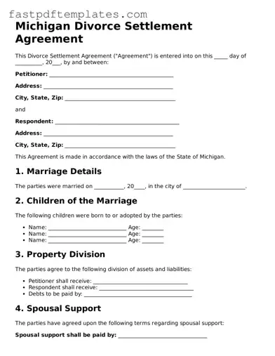 Attorney-Approved Michigan Divorce Settlement Agreement Document