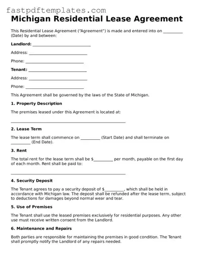 Attorney-Approved Michigan Residential Lease Agreement Document
