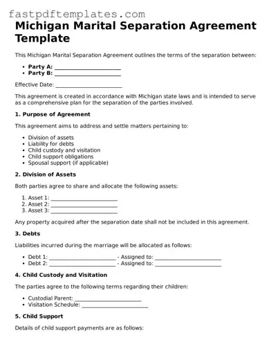 Attorney-Approved Michigan Marital Separation Agreement Document