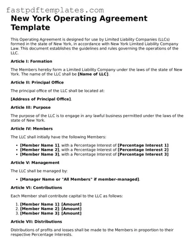Attorney-Approved New York Operating Agreement Document