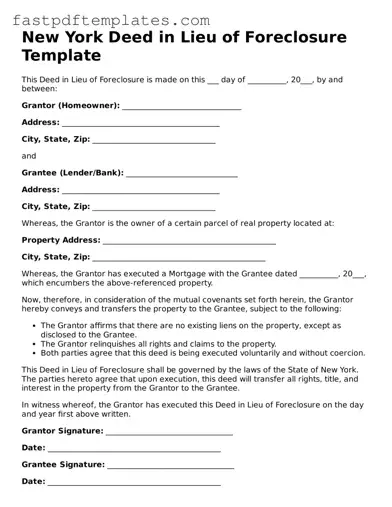 Attorney-Approved New York Deed in Lieu of Foreclosure Document
