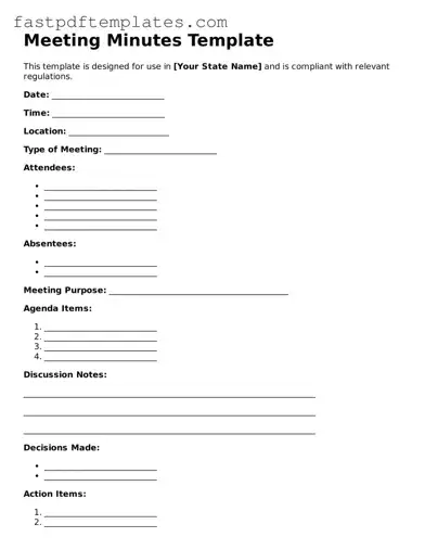 Fillable Meeting Minutes Document
