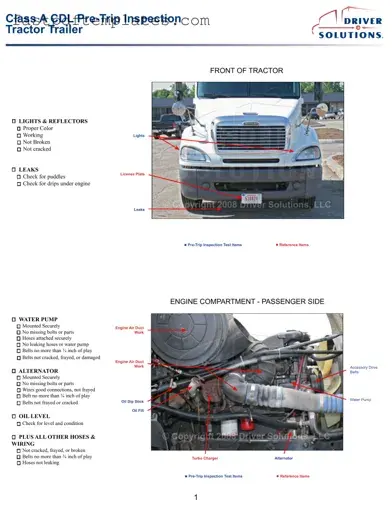 Blank Pre Trip Inspection Checklist Form
