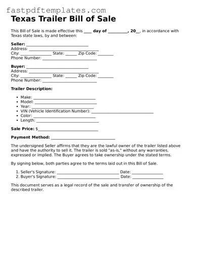 Attorney-Approved Texas Trailer Bill of Sale Document