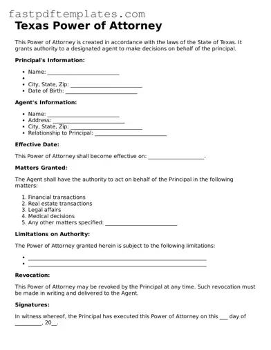 Attorney-Approved Texas Power of Attorney Document