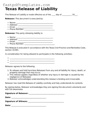 Attorney-Approved Texas Release of Liability Document
