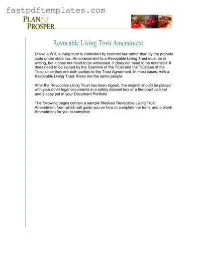 Blank Trust Amendment Form