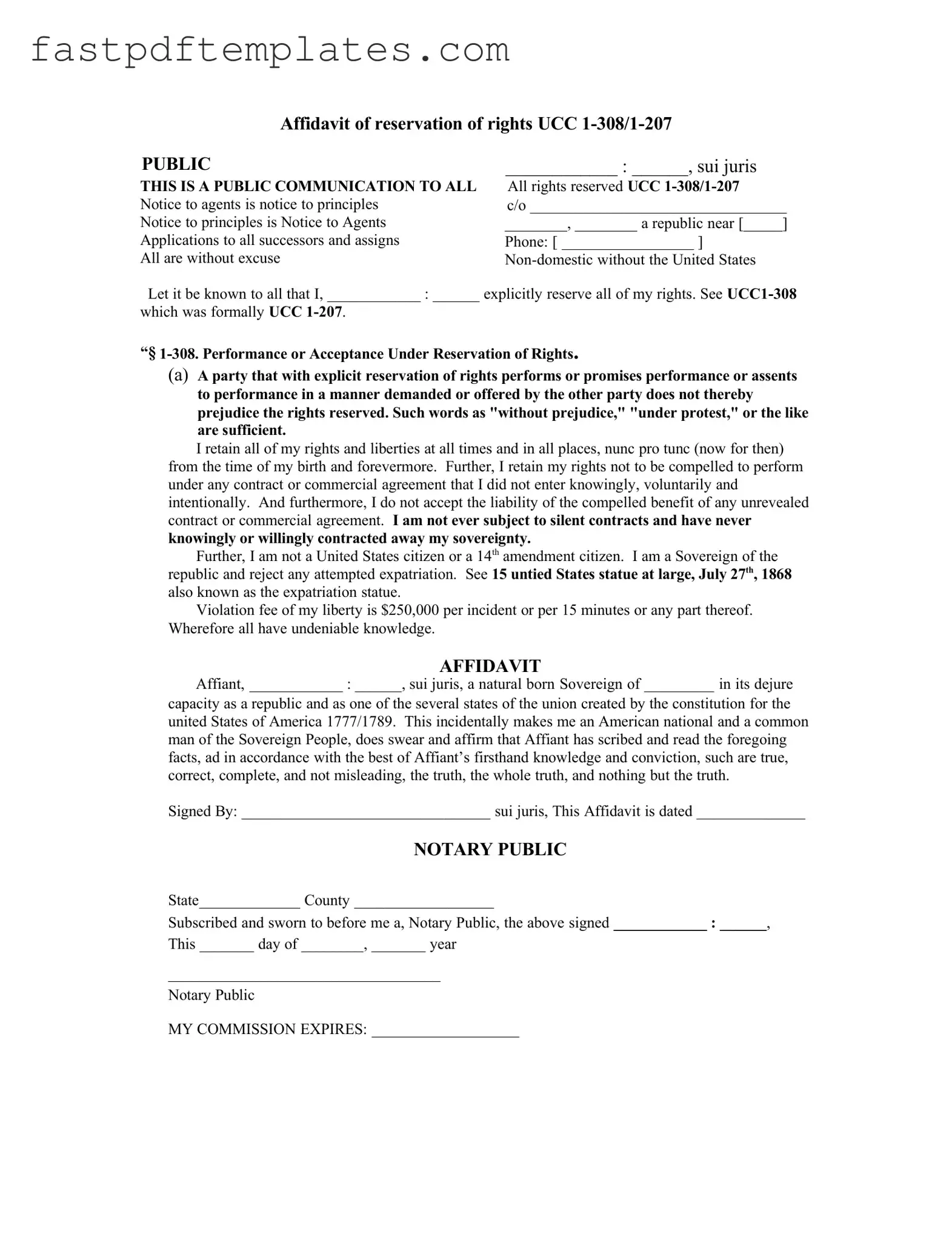 Blank Ucc 1 308 Form